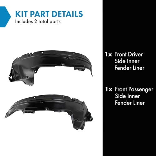 Image of TRQ Front Inner Fender Liner Set Compatible with 2007-2009 Honda CR-V HO1250110 HO1251110