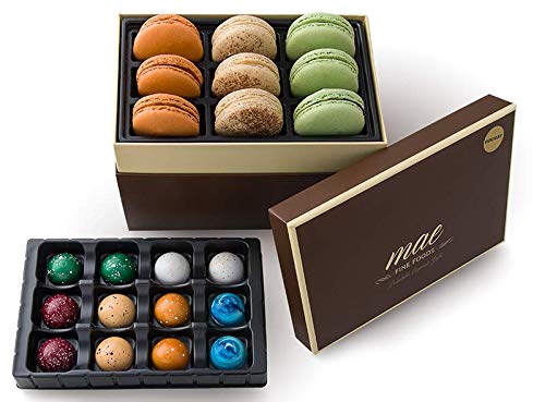 Holiday Gourmet Chocolate Bonbons and French Macarons Gift Set Small