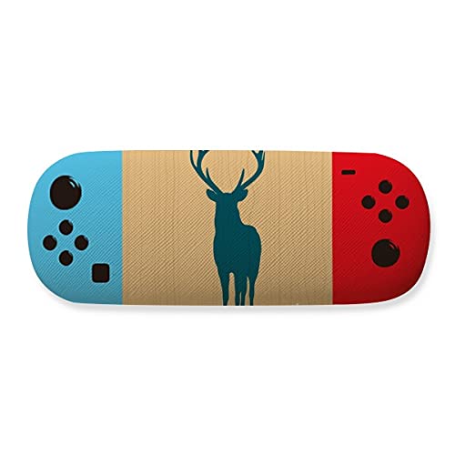 Étui de rangement pour lunettes bleu et motif cerf : étui rigide pour lunettes de soleil