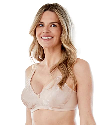 Bestform 5006222 Floral Jacquard Wireless Soft Cup Bra with Lightly-Lined Cups Sujetador, Moca, 95B para Mujer