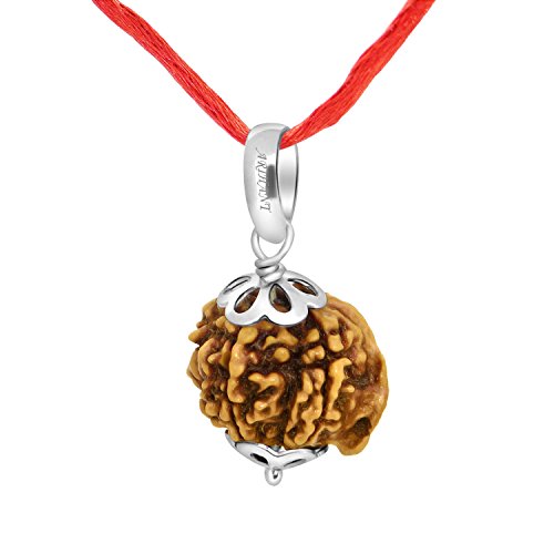 Image of Arihant Gems and Jewels 4 Mukhi to 7 Mukhi Ganesh Ji Nepali Rudraksha with 925 Silver Pendant - Natural & Certified Astrological Pendant for Positive Effects | Unisex for Men & Women