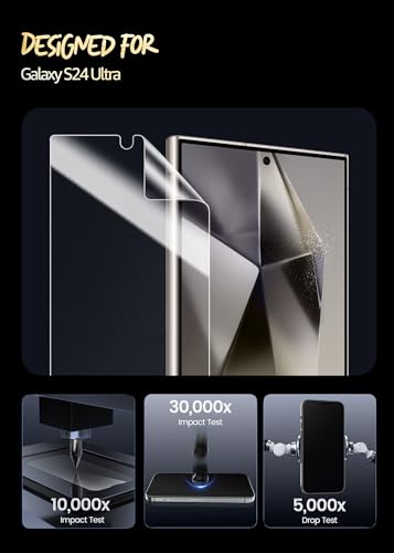 Image of Lensarmor Compatible with Samsung Galaxy S24 Ultra Matte Flexible Screen Protector (1 Pack) - Anti-Glare TPU Film, Fingerprint Unlock Supported, Easy Installation Kit, Case-Friendly Fit
