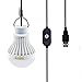 Bonlux 5V USB Led Bombilla con Interruptor, Lámpara con Colgador, Luz Portátil para Camping, Exteriores, Patio, Jardín, Barbacoa (Luz Fría)