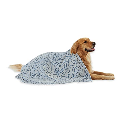 Bone Dry Embossed Bone Print Pet Blanket