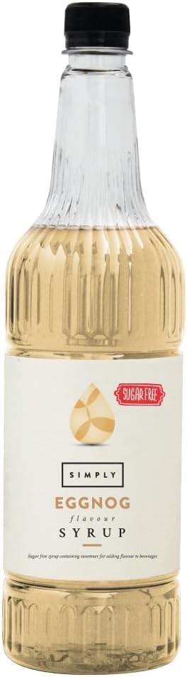 Simply Sugar Free Eggnog Syrup, Low Calorie, Vegan & Nut Free Flavoured Syrup for Coffee, Cocktails & Baking (1 Litre)