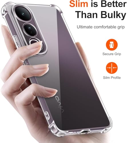 Image of Lustree Compatible with vivo V50 Lite 5G Back Cover| Clear + TPU Case with 4 Corner Air Cushion Protection & Camera Protection | Slim& Stylus Cover for vivo V50 Lite 5G