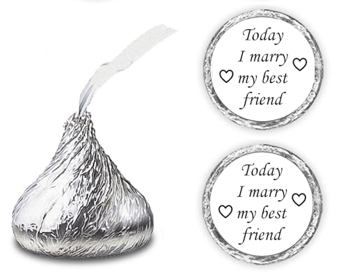 324 Today I Marry My Best Friend Kisses Wedding Stickers, Chocolate Drops Labels Stickers for...
