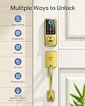 Hornbill Smart Lock for Front Door, Keyless Entry Door Lock with Handleset, Smart Deadbolt Lock for Home/New House, Auto-Lock, Brushed Gold