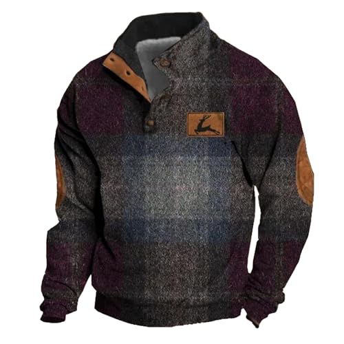 Genérico Sudadera con Hebilla de Alce navideño para Hombre, Estampada en 3D otoño e Invierno