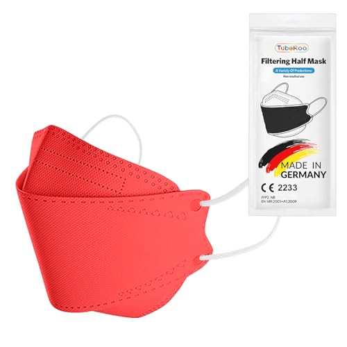 TubeRoo FFP2 Maske MHD 04.2025 rot Fischform 10 Stück Masken,...