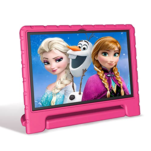 Jren Kids Tablet, 10" Tablet Pc,Ips Hd Display 1280 X 800,1080P, Ram 2Gb And 32Gb Storage, Bluetooth, Wi-Fi,Kidoz Pre-Installed, Dual Cameras,Color Pink #TOP1