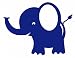 Bobee Baby Elephant Wall Decals for Nursery Decor, Kids Room, Royal Blue, 5-pack