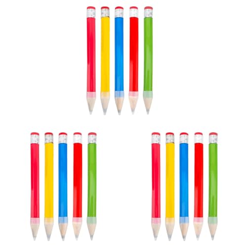 Kidondsn(キドンドスン) 15 パック 14 インチ 木製ジャンボ鉛筆 キャップ付き おもしろい 斬新 インスピレーション 巨大 木製鉛筆 子供用