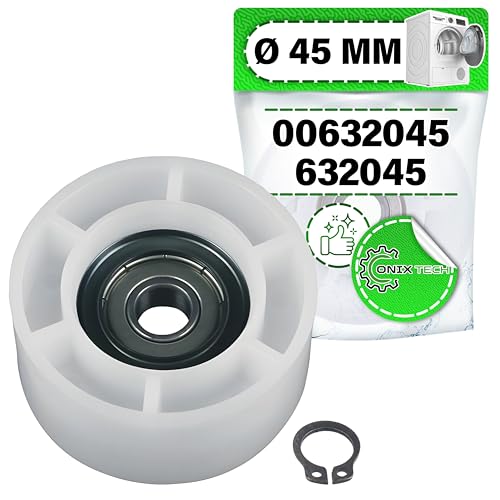 Spannrolle für Keilrippenriemen Wäschetrockner mit Originalcode 00632045 632045 für Bosch für Balay für Constructa für Gaggenau für Neff für Siemens - Garantie 5 Jahre - ONIX TECH