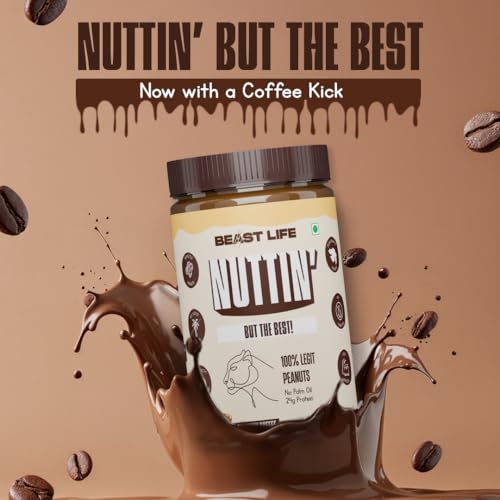 Image of BeastLife Crunchy Coffee Peanut Butter | 24.5 G Protein | 800 gm | 100% Peanuts, High Protein | Zero Palm Oil | Non‑GMO Nut Butter | Fitness-Friendly Spread | Zero Cholesterol