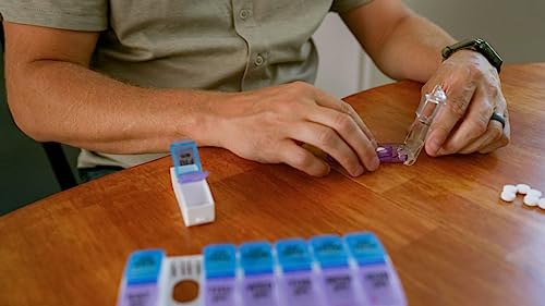 Image of Ezy Dose Pill Cutter & Splitter, Built-in Pill Dispenser, Purple