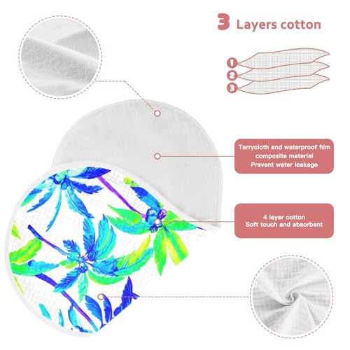 Watercolor Palms Baby Burp Cloths Burp Clothes Rags Muslin Burp Cloths Soft Burping Cloths for Babies Burp Cloth Bib Baby Washcloths for Newborn Baby Boy Girl Essentials,2 Pack4