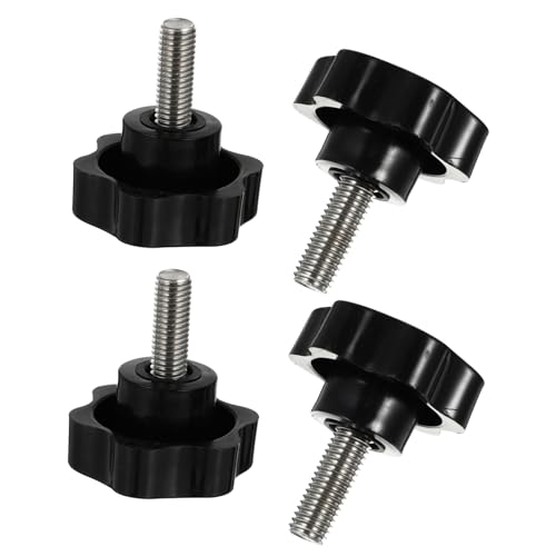 HEALLILY 38mm Plum Blossom Hexagonal Handle 4pcs Star Knobs Thread Thread Head Clamping Knob Non-Slip Tool- Install for Projects