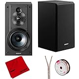 Sony SS-CS5 3-Way 3-Driver Stereo Bookshelf Speakers w/Deco Gear Accessories Bundle