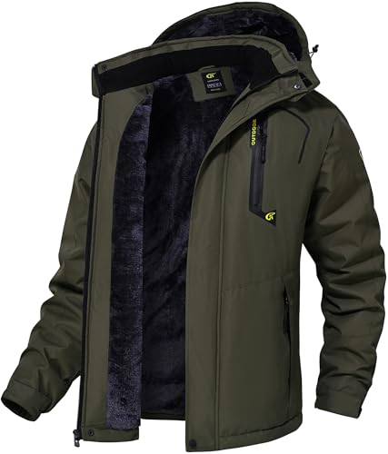 Image of QPNGRP Mens Waterproof Fleece Ski Jacket Windproof Winter Snow Coat