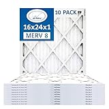 16x24x1 Air Filter MERV 8 (10-Pack) TRION Air Bear Pleated HVAC Air Filter Replacement (Actual Size: 15.5 x 23.5 x .75 Inches)
