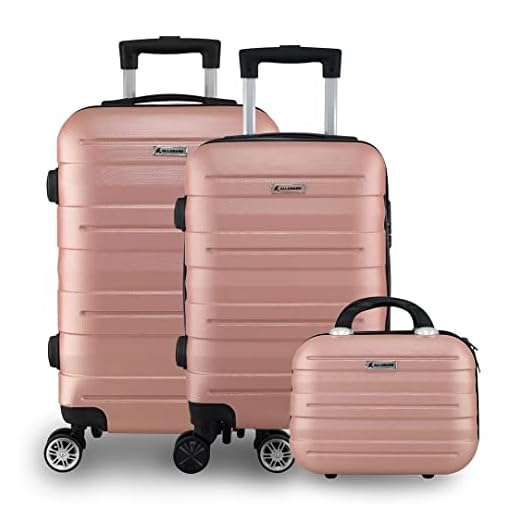 Kit Mala Bordo Viagem Frasqueira Bagagem de Mão Padrão ANAC ABS Rígido Roda 360º (Rosê)