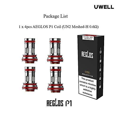 Uwell AEGLOS P1 Pod Mod Coils Verdampferköpfe für E-Zigarette Kein Nikotin (0.6ohm,4 Stück) – Bild 5