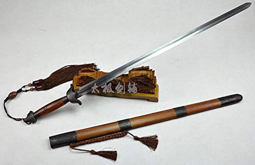 GLW Sword Chinese Martial Arts Trigrams Tai-chi Sword Hand Forged Pattern Steel Blade 100% Handmade Grinding Polishing Chinese Longquan Sword Sword Jian Sharp Blade Battle Ready