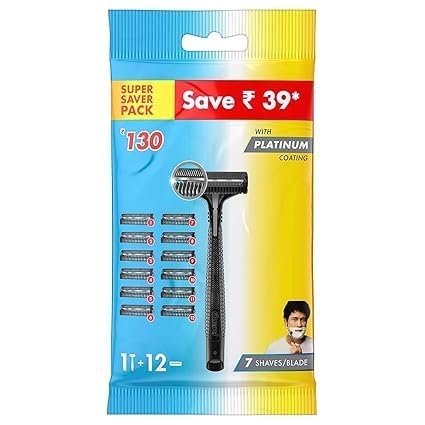 New Guard Shaving Razor for Men (1 Razor with 12 blades) | Super Value Pack with upto 1 year of shaving | Safety comb and flexible head for a safe shave