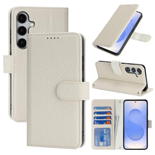 Étui cuir blanc Samsung S25 Zouzt, le cadeau élégant et utile pour homme et femme