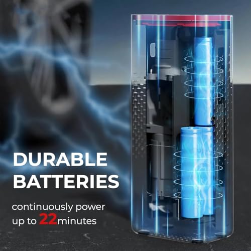 Image of Cordless Tire Inflator 150 PSI Portable Air Compressor with LCD Digital Display, 6000mAh Rechargeable Battery & 12V Car Port, Electric Air Pump for Car, Bike, SUV, Motorcycle & Balls
