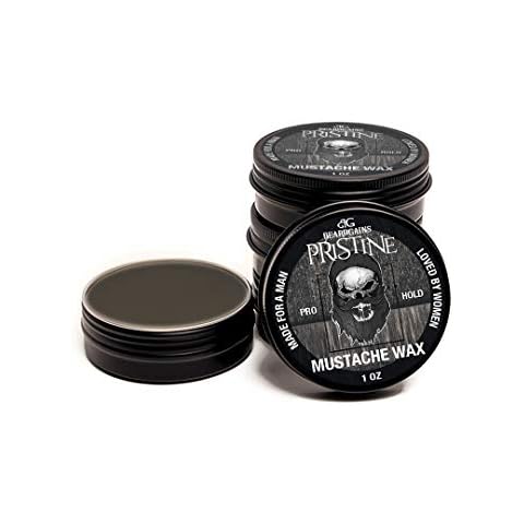 Beard Gains Pristine Scent Strong Hold Mustache Wax 1oz - Hold, Mold, and Tame Moustache W/Organic and Natural Stache Wax (Black) Cover