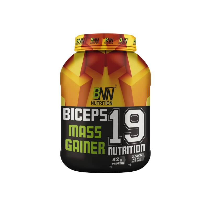 BNN NUTRITION Mass Gainer, High Protein Muscle Mass Gainer with Creatine Monohydrate/Taurine, 1053 Calories & 42g Protein, Lean Whey Protein Muscle Mass Gainer for Men & Women (Cookies & Cream-2.5KG)