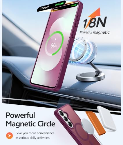 Image of FNTCASE for Samsung Galaxy S26 FE / S25 FE Case, Fit for Magsafe Wine Red