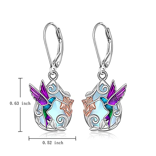 Hummingbird Earrings for Women Sterling Silver Purple Hummingbird Earrings Dangle Bird Jewelry Christmas Gifts2