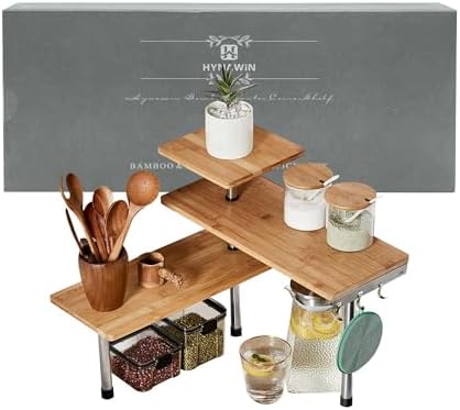 Amazon.com: BMOSU Kitchen Corner Shelf Countertop Organizer with Hooks ...