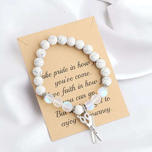 FUSTMW Hairstylist Gifts Scissor Bracelet Comb Pendant Scissors Jewelry Stylist Cosmetology Student Hairdresser Gift (Bracelet)3