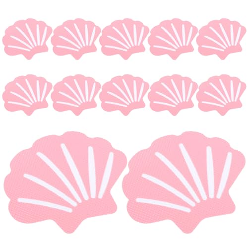 Zerodeko Adhesivo Peva sin Residuos 12 Pegatinas Antideslizantes Forma de Concha Rosa para Bañera Adecuado para Bañeras y Escaleras Baño