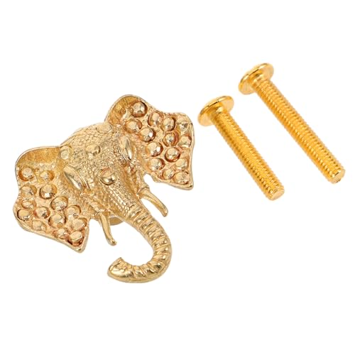 Mobestech Tirador de Cajón de Latón con Diseño de Elefante Vintage Pomo para Armario Cómoda y Mueble con Gancho para Colgar Mango Resistente para Puertas de Dormitorio y Cocina