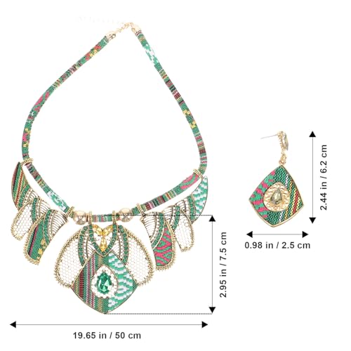 Conjunto de collar y pendientes de diseño sofisticado y alta resistencia retro 2