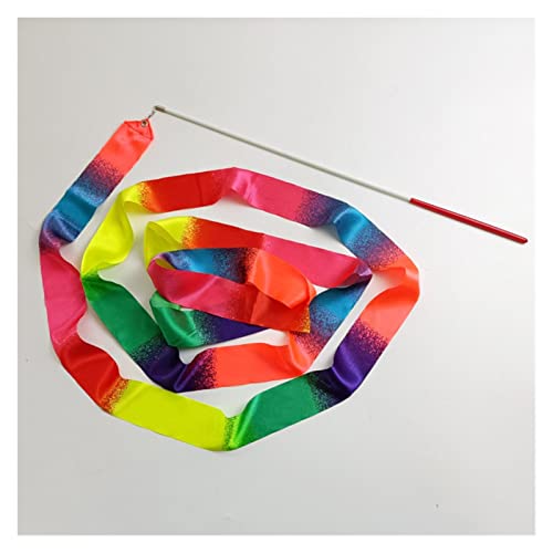 4M/6M Kleurrijke Gym Linten Dans Lint Ritmische Kunst Gymnastiek Ballet Streamer (Color : A, Size : 4m) - Image 3