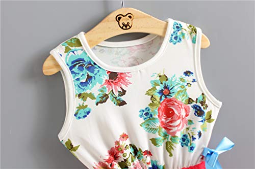 image for Csbks Toddler Kids Cute Floral Sundress Tulle Tutu Skirt Baby Girls Dr