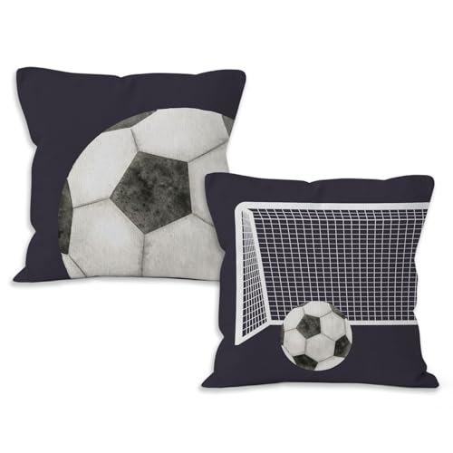 YSFUYZCT Sports Soccer Pillow Cover 18x18 Set of 2, Sports Decor for Boys Bedroom, Soccer Pillow Covers for Boys Room Couch Bedroom Home by YSFUYZCT - Used condition - US$12.53