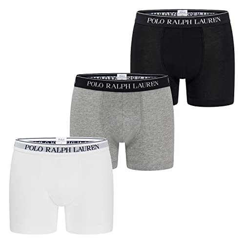 Ralph Lauren - Lot de 3 caleçons classiques pour hommes - Blancs - Taille XL, Gris/Blanc/Noir, XL