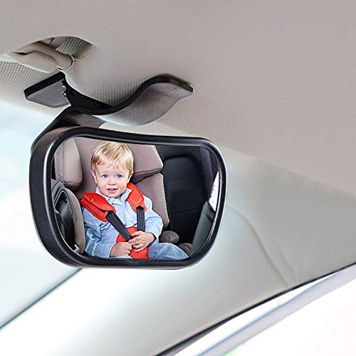 Mini Rücksitzspiegel für Babys 360° schwenkbar Spiegel Auto Baby Shatterproof Rückspiegel für Baby Kinder Sicherheit Cover