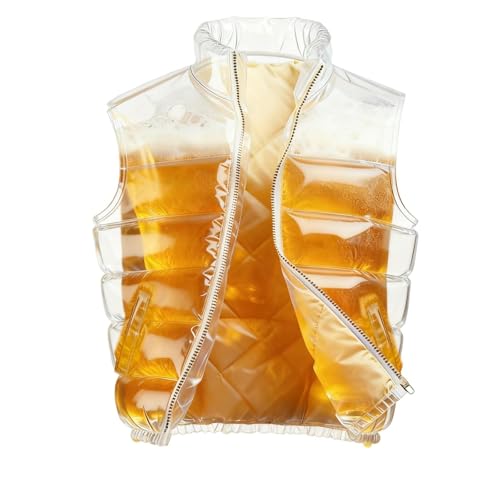 Veste de bière transparente pour homme et femme - Remplissable avec robinet - Gilet de bière - Tenue d'été - Fête de la bière - Déguisement pour les...