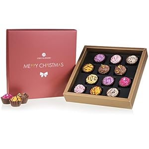 Christmas Square Maxi mit CupCakes – 12 CupCake-Pralinen | Weihnachten | Geschenk | Schokolade | Weihnachtsgeschenk…