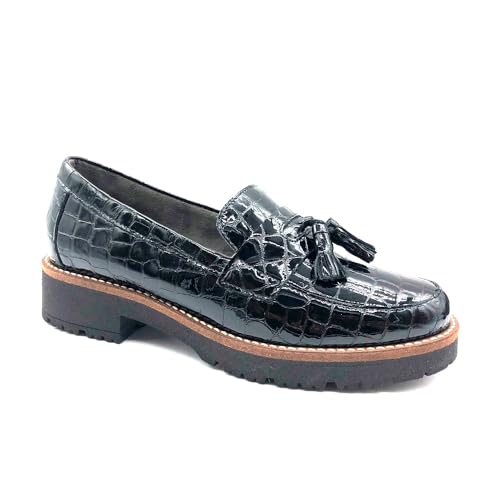 PITILLOS 10080 Mocasín Charol con Antifaz y borlas, Suela de Goma para: Mujer Color: Negro Talla: 40