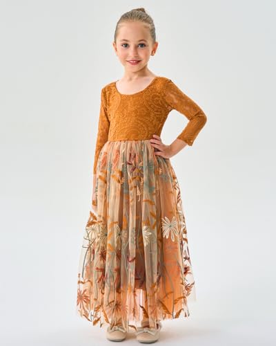 2Bunnies Girl Floral Embroidered Tulle Flower Lace A-Line Garden Flower Girl Dress3