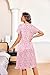 Ekouaer Nightgowns for Women with Pockets Button Front Short Sleeve House Dresses Floral Print Mumu Dress, Pink Flower, XL